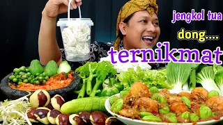 JENGKOL TUA MENTAH UDANG PETE SAMBAL PEDAS " MUKBANG LALAP BATANG PEPAYA MENTAH