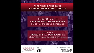 Foro Teatro Pandémico: "La escenografía del COVID 19"