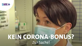 Keine Prämie fürs Krankenhauspersonal | Zur Sache! Baden-Württemberg