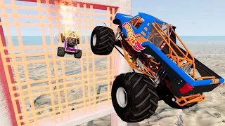 Monster Trucks INSANE Jumps Through GIANT Lasers | BeamNG Drive - Griff's Garage