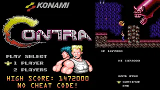 Contra | NES | No Cheat Code! | 1472000 High Score Run