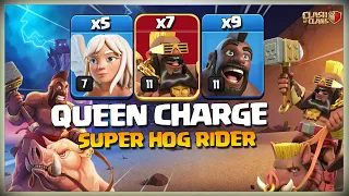 BEST Th14 Queen Walk Super Hog Rider Attack | Th14 Twin Hog | Th14 Attack Strategy in Clash of Clans