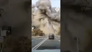 Dashcam captures major explosion after Russian missile strike in Dnipro