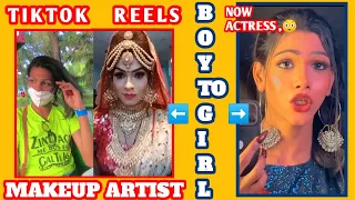 sweet boy to girl transformation makeup artist | photo & videos react | #boytogirlmakeup #transwomen