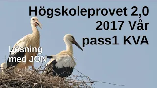 HP 2,0 2017 Vår pass1 KVA Högskoleprovet med lösningar av Jon