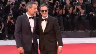 Joaquin Phoenix and Joker cast on the red carpet in Venice