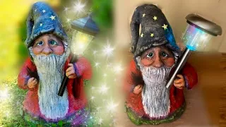 ГНОМ из ЦЕМЕНТА. Поделки ДЛЯ САДА. DWARF. GARDEN CEMENT CRAFT. DIY.