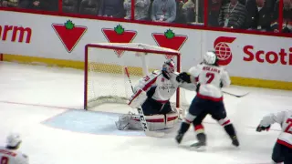 Braden Holtby in action during the Capitals @ Senators hockey game