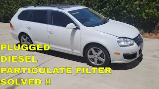 VW TDI plugged DIESEL particulate  filter solved P401 P2002 almost $0