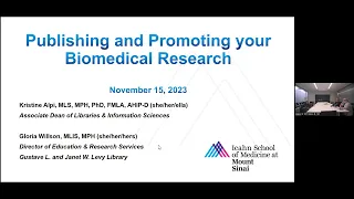 Publishing Biomedical Research as a Trainee (November 15, 2023)