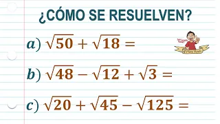 Suma y resta de radicales. Fácil de entender