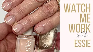 GENTLE SALON MANICURE  with Essie "Mademoiselle" + rose gold tips [WATCH ME WORK]