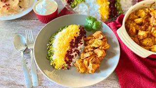 EASY BAKED Saffron Chicken with Barberry Rice Recipe (Persian Zereshk Polo ba Morgh)