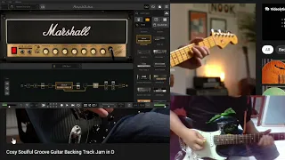Jam with Cosy Soulful Groove Guitar Backing Track  in D