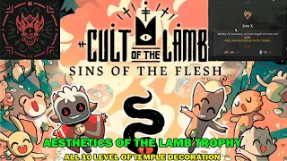 Cult of lamb sin of flesh DLC - Aesthetics of the lamb trophy - All 10 level of temple