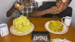 FUNNY FOOD EATING CHALLENGE | GARRI AND EGUSI SOUP