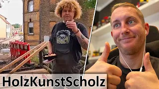 Brückenbau mit Locke, Einmal neu Bitte - M4cM4nus reagiert auf Holzkunst Scholz