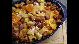 Жаркое с колбасками в духовке: рецепт от Foodman.club