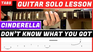 Cinderella - Don't Know What You Got | GUITAR SOLO LESSON | GUITAR TAB | TUTORIAL #17