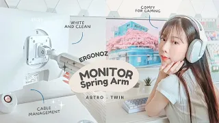 Astro Twin Monitor Arm 🖥️ ขาจับจอแบบคู่! เพิ่มพื้นที่บนโต๊ะทำงาน ✏️ | Zanook ft.Ergonoz