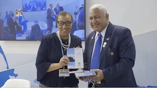 Fijian Prime Minister delivers address at the Commonwealth Pavilion