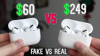 FAKE vs REAL Apple AirPods Pro! Superpods v4.5 - AirPods Pro SuperCopy Comparison! (GIVEAWAY!)