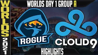 RGE vs C9 Highlights | Worlds 2021 Day 1 Group A | Rogue vs Cloud9