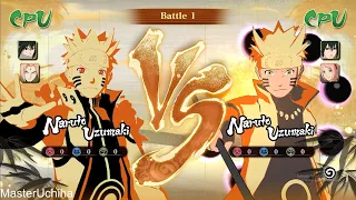 NARUTO(KURAMA LINK MODE)TEAM 7 CPU VS CPU NARUTO (SAGE OF THE SIX PATHS) TEAM 7,STORM CONNECTIONS