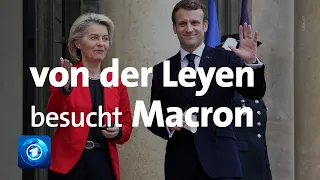 EU-Ratspräsidentschaft: Von der Leyen zu Gast bei Macron