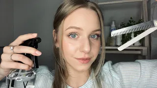 АСМР Стрижка челки в парикмахерской 💇🏼‍♀️💗 Ролевая игра. Тихий голос | ASMR Hairdresser Roleplay