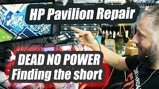 HP Pavilion No Power Repair - Tracing short circuit using voltage injection & thermal camera