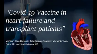 Covid-19 Vaccine in heart failure and transplant patients - Webinar 9/11/2022