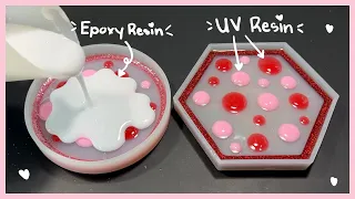 POLKA DOT Coasters With UV Resin AND EPOXY Resin | Valentine's Day Resin Craft | #resincoasters