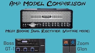 Mesa Boogie Dual Rectifier Comparison on the G1on & GT-1