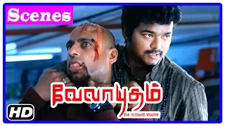 Velayudham Tamil Movie | Scenes | Vijay attacked by Abhimanyu and Vineet | Genelia captured
