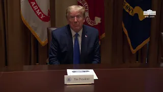 President Trump Participates in a Meeting with Senior Military Leadership and National Security Team