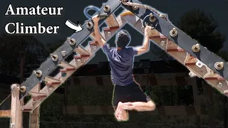 Amateur Climber Tries Homemade Ninja Warrior Course for the First Time!