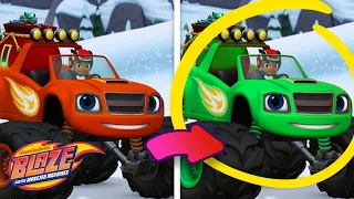 Spot The Difference #8 w/ Holiday Blaze! 🔎 | Blaze and the Monster Machines