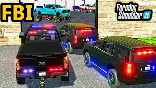 BREAKING IN! FBI FIND STOLEN LIFTED TRUCK SHOP | Farming Simulator 22