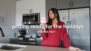 getting in the christmas spirit & decorating my apartment — vlogmas day 1