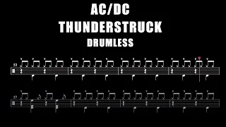 ACDC - Thunderstruck Drumless (with scrolling drum sheet)