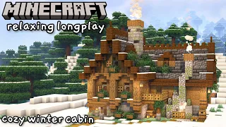 Minecraft Relaxing Longplay - A Cozy Winter Cabin (No Commentary) [1.19]
