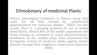 Ethnobotany  1