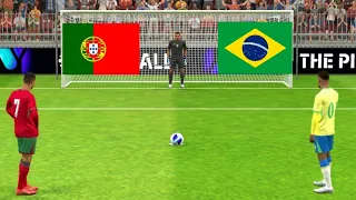 Ronaldo vs Neymar Match | Brazil vs Portugal Match | Penalty Shootout Match | Efootball 2024 |