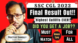 SSC CGL 2022 - Final Result Out ! Got Any Job? Made For SSC