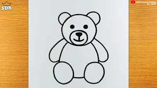 how to draw teddy bear / teddy bear drawing for kids / teddy bear drawing easy