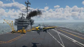 War Thunder - F9F-8 Cougar Great Battle + Carrier Takeoff and Landing!