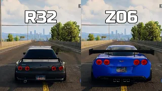 NFS Unbound: Nissan Skyline GTR R32 vs Chevrolet Corvette Z06 - WHICH IS FASTEST (Drag Race)