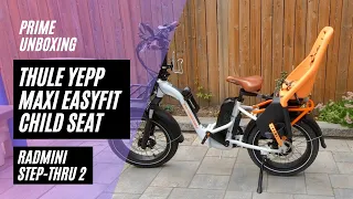 Thule Yepp Maxi Child Bike Seat Installation RadMini Step-Thru 2 eBike Video (Rack Mounted)
