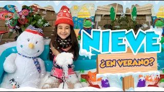 HICIMOS NIEVE EN VERANO! ❄️👙☃️☀️/LLENAMOS MI ALBERCA CON NIEVE ARTIFICIAL ❄️⛄️